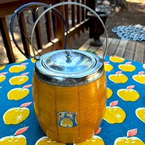 Vintage Wooden Biscuit Barrel